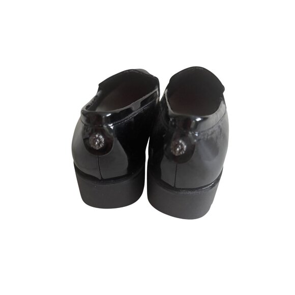 ANNE KLEIN Black Patent Dress Wedges Loafers Size 6.5 - Picture 6 of 8